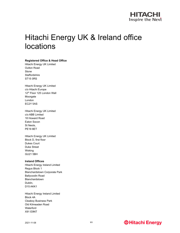 ABB Hitachi Energy Locations White Paper - Page 1