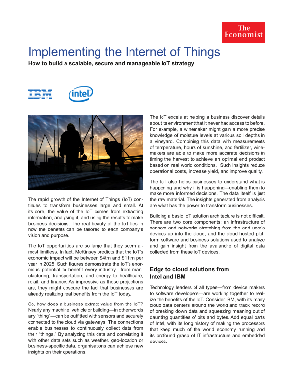 Intel White Paper Implementing the Internet of Things - How to Build a Scalable and Manageable IoT Strategy - Page 1
