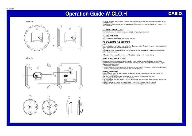 CASIO IQ-123 User Guide - Page 1