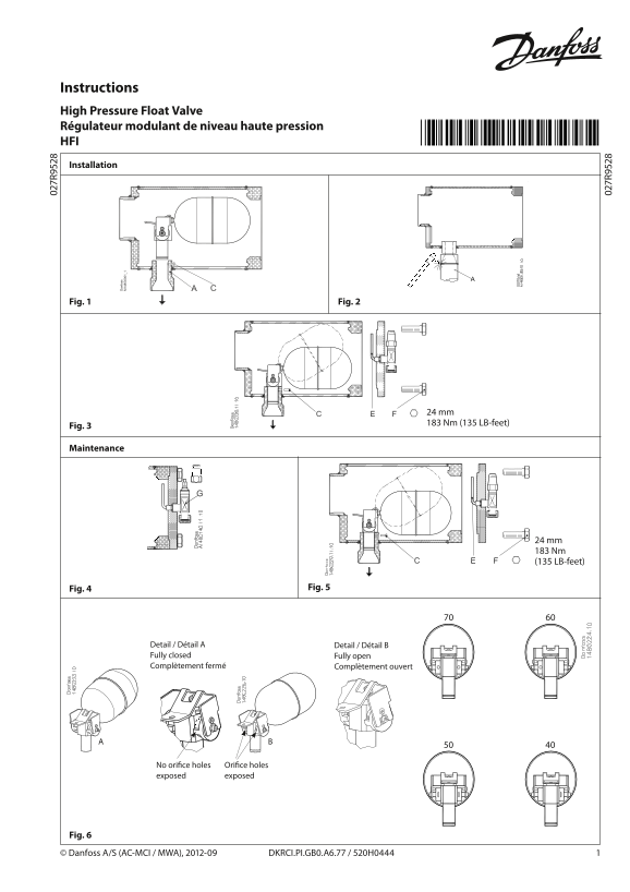Danfoss HFI 040-070 Installation Guide - Page 1
