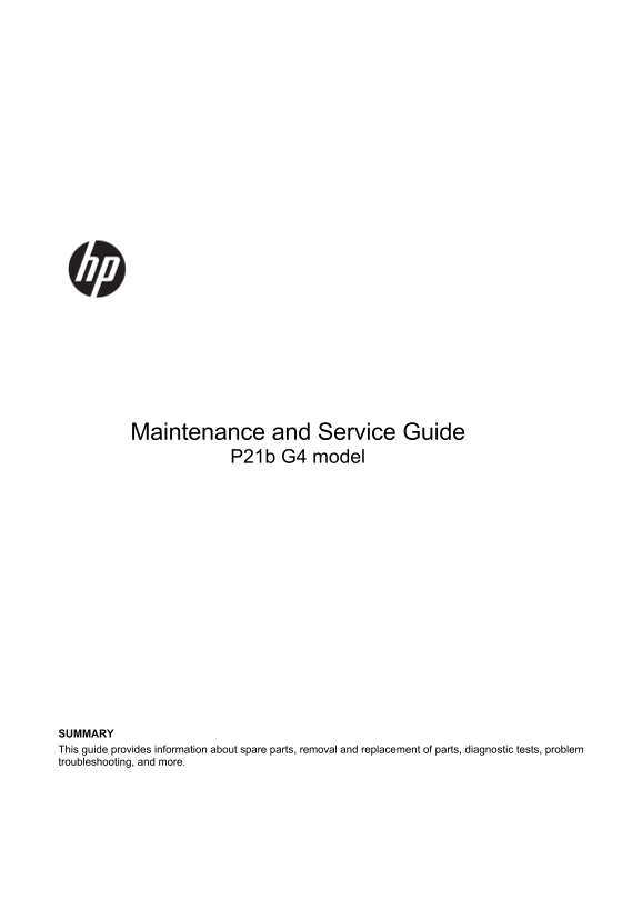 HP P21b G4 Monitor Maintenance and Service Guide - Page 1