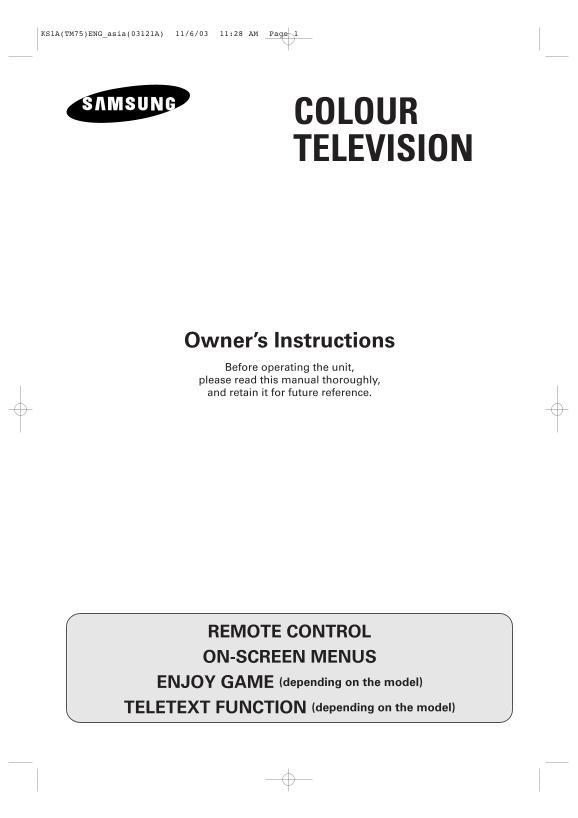 Samsung CS-15K5ML User Guide - Part 2 Product Manual - Page 1