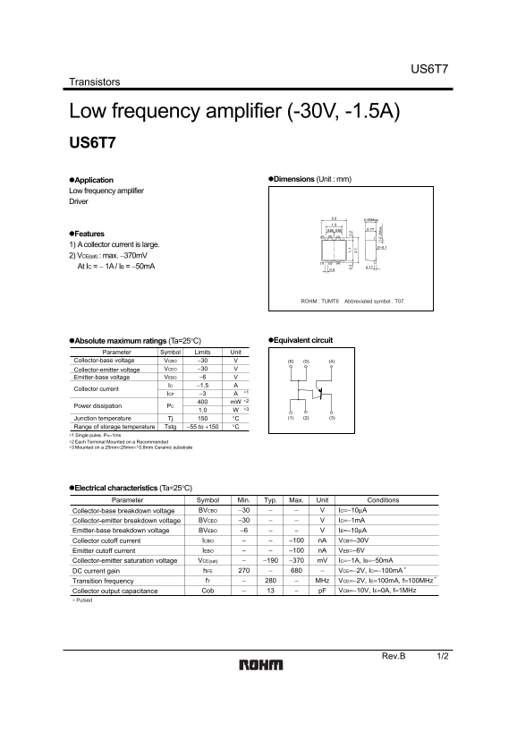 ROHM US6T7 User Guide - Page 1