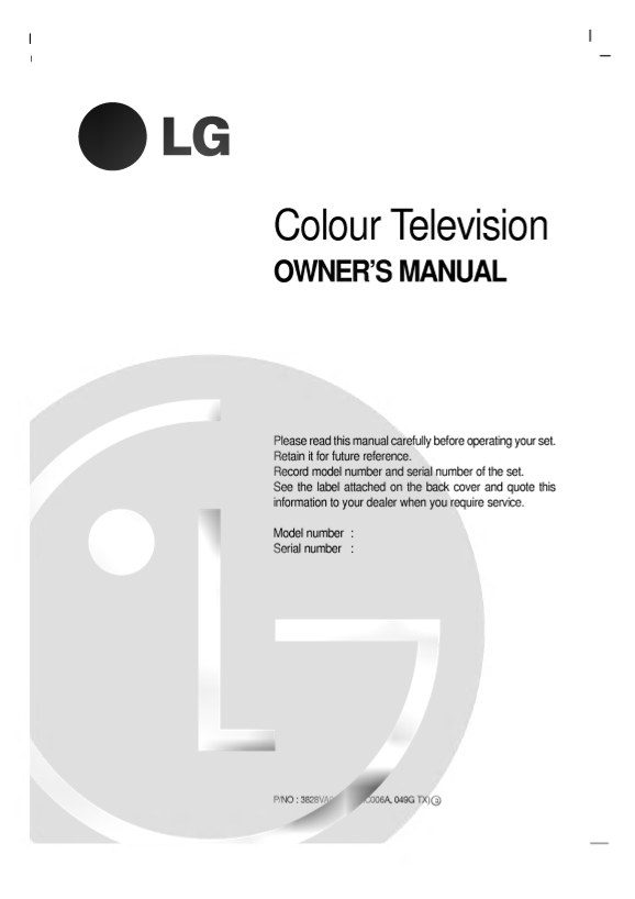 LG General TV ~ 29-inch CT-29Q90IP. ARJ Product Specifications English - Page 1