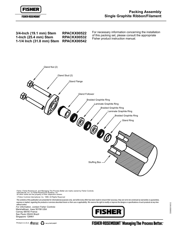 EMERSON Installation Instructions RPACKX00522, RPACKX00532 Fisher - Page 1
