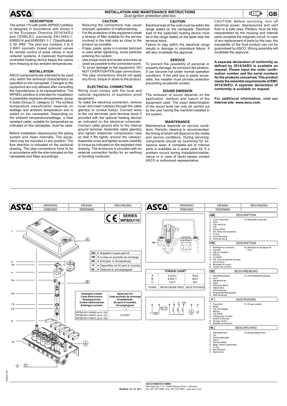 EMERSON Installation Manual Solenoid Valves 123620182EU Series 110 ASCO - Page 1