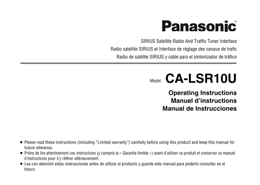 Panasonic CALSR10U User Guide - Page 1