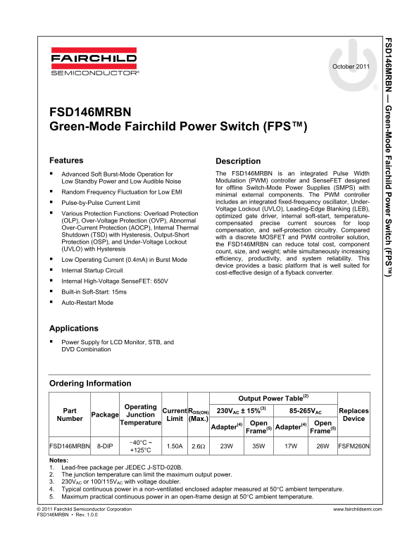 Fairchild FSD146MRBN Data Handbook - Page 1