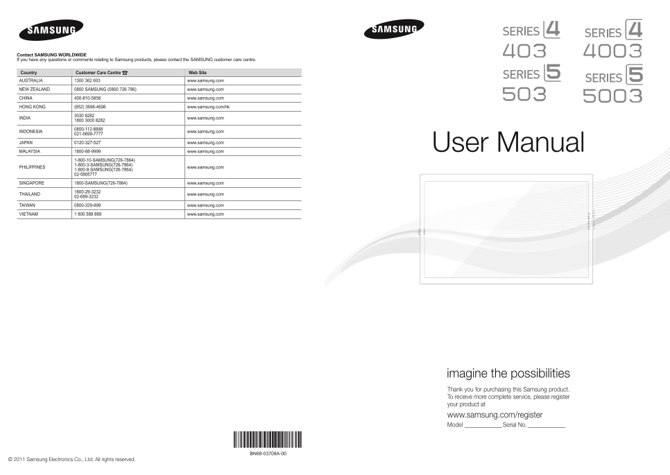 Samsung LA40D503F7R User Guide - Page 1