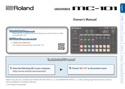 Roland MC-101 GROOVEBOX[English] - Page 1