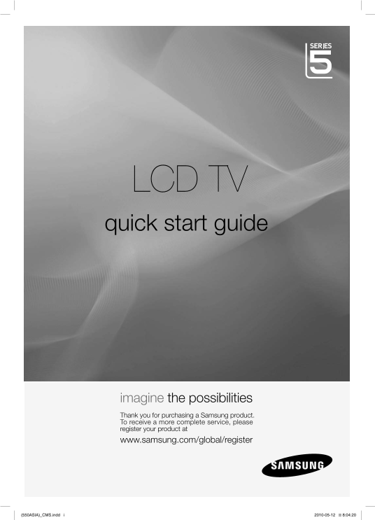 Samsung LA32C550J1F Quick User Guide - Page 1
