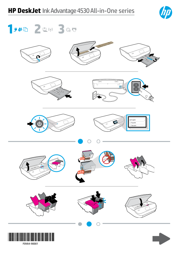 Hewlett-Packard HP DeskJet Ink Advantage 4530 Series Installation Poster - Page 1