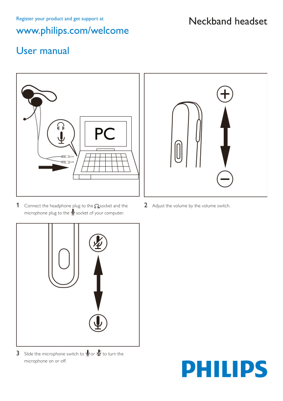 PHILIPS Headband Headset User Manual User Guide - Page 1