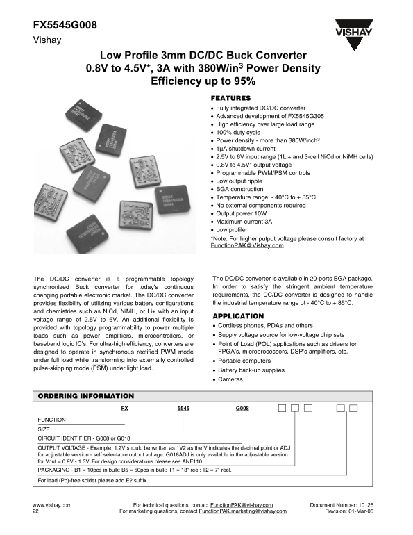 Vishay FX5545G008 Data Handbook - Page 1