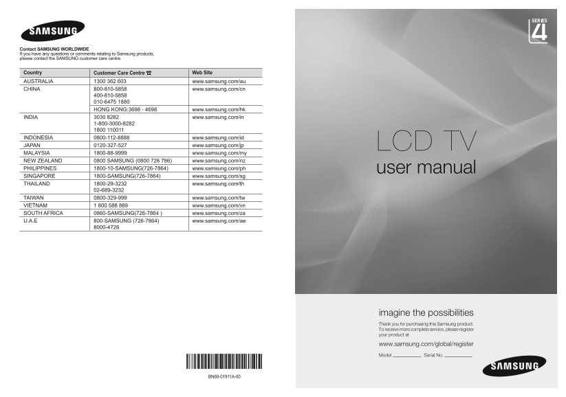 Samsung LA22A480Q1 User Guide - Page 1