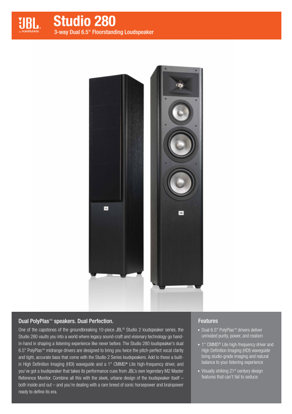 Studio 280 Three-Way Dual 6.5 Floor-Standing Speaker Configuration Guide - Page 1