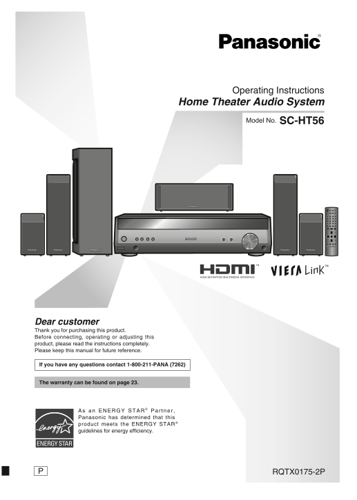 Panasonic SC-HT56 User Guide and Manual - Page 1