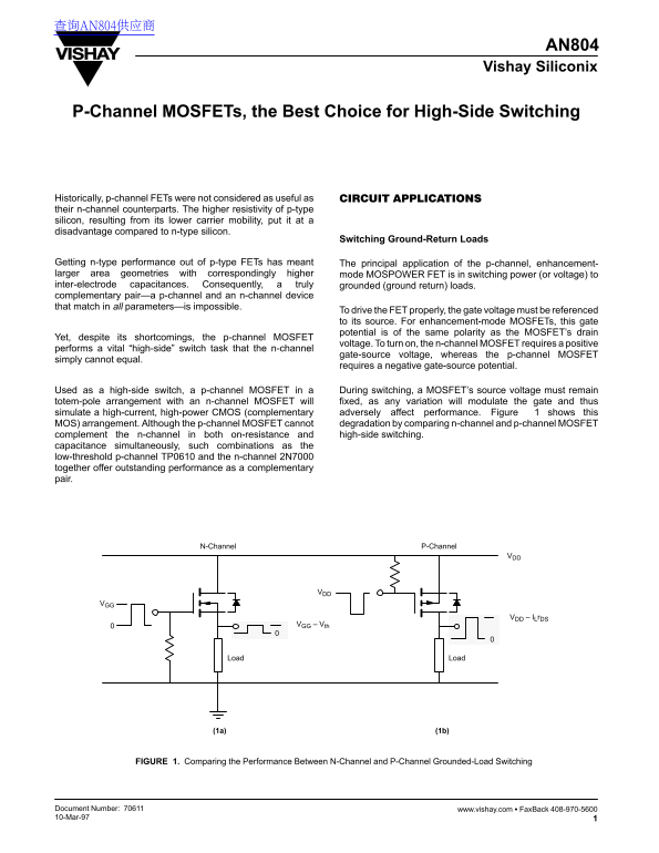 Vishay AN804 Data Sheet / Manual - Page 1
