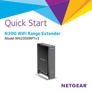 Netgear WN2000RPTv3 - N300 Universal WiFi Range Extender Installation Guide - Page 1