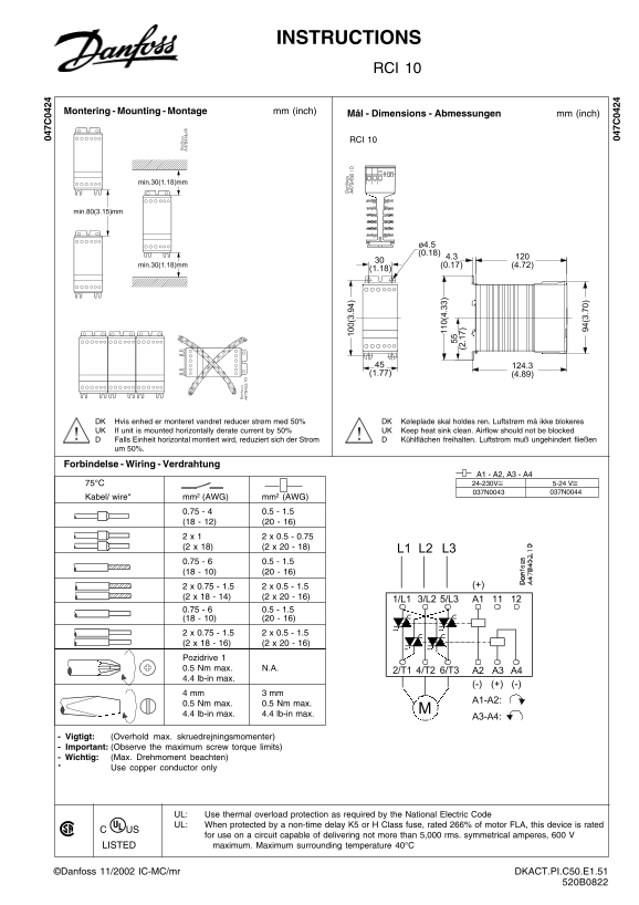 Danfoss RCI 10 Installation Guide - Page 1
