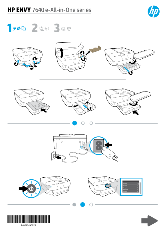 Hewlett-Packard HP ENVY 7640 Digital Multifunction Printer Series Setup Poster - Page 1