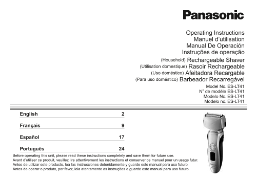 Panasonic ES-LT41 User's Manual - Page 1