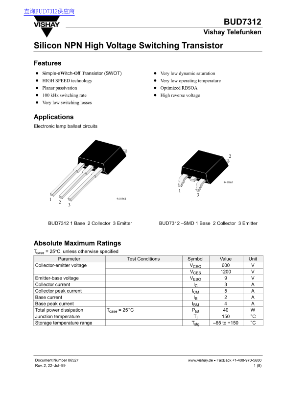 Vishay Bud7312 User Guide and Manual - Page 1
