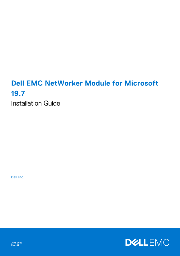 Dell EMC NetWorker Module for Microsoft 19.7 Installation Guide - Page 1