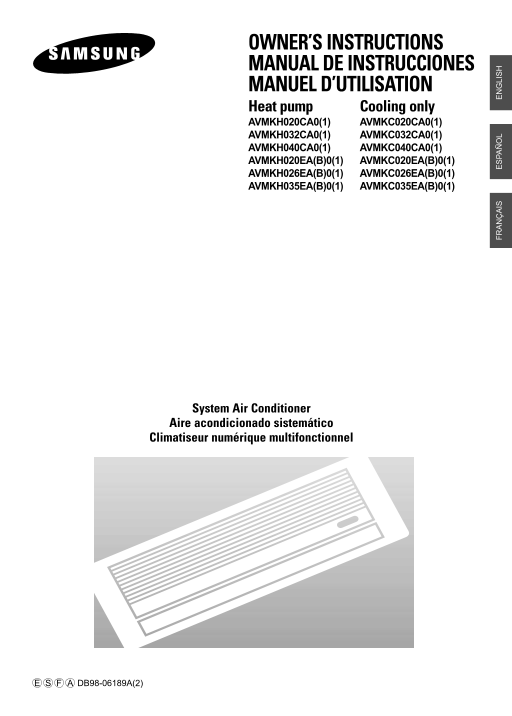 Samsung Commercial Air Conditioning System User Manual - AVMKH026EA0SKD - Page 1