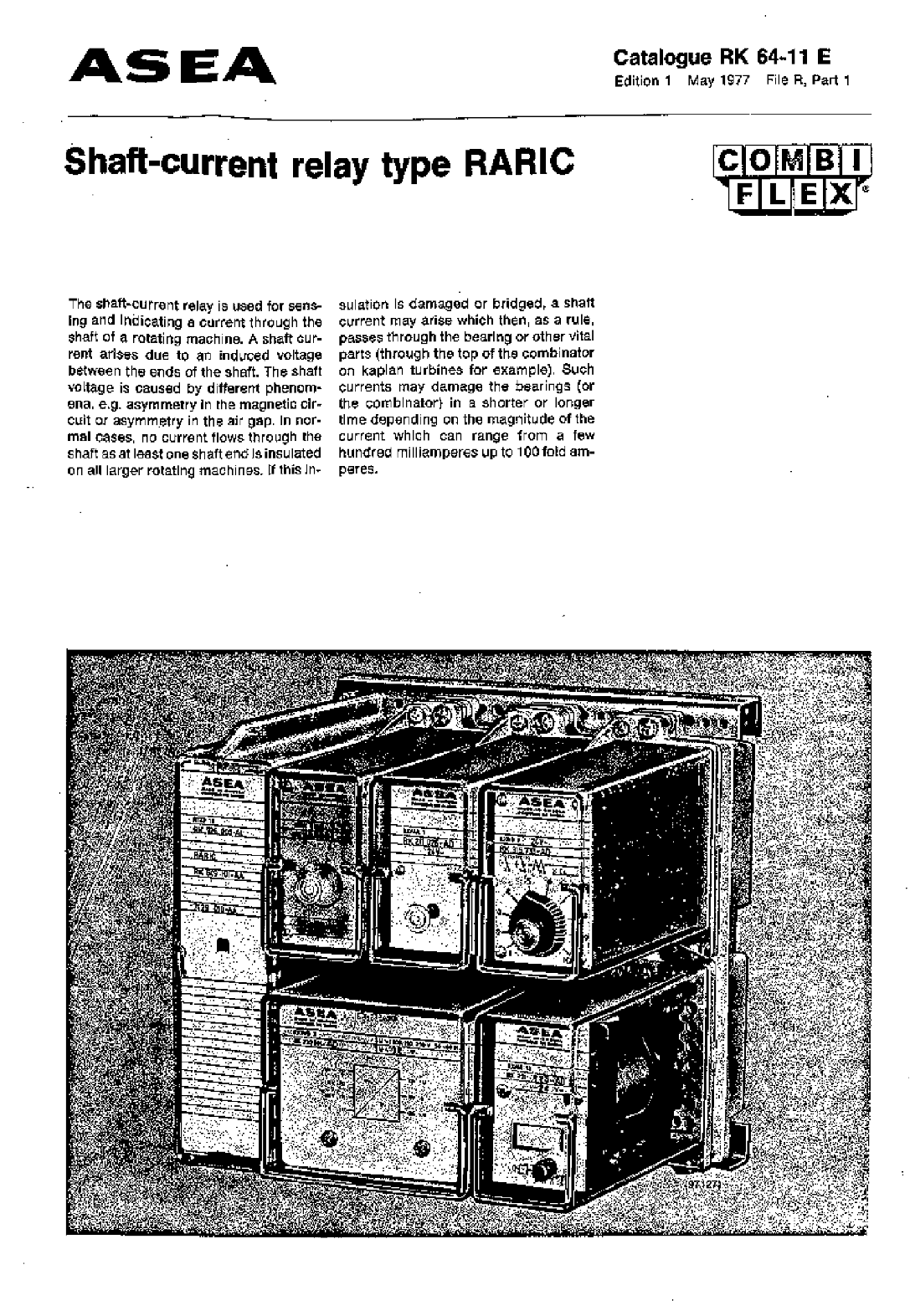 ABB RARIC Shaft-Current Relay Datasheet - Page 1