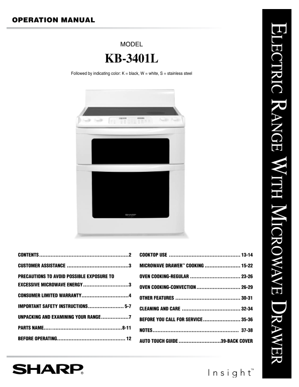 SHARP KB-3401LS/L/K/W Operation Manual - Page 1