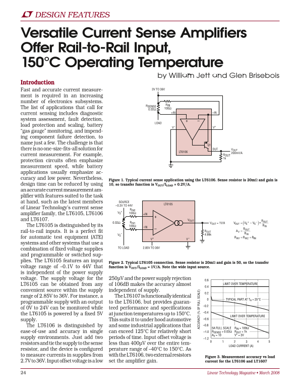 LINEAR DESIGN FEATURES LTMag- V18N01-07-LT6105_6_7-Jett User Manual Technical Handbook - Page 1