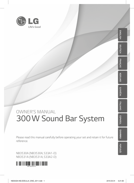 LG Family Cinema NB3530A Product Manual - English - Page 1
