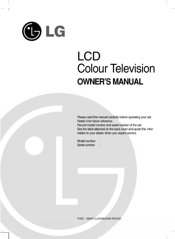 LG RT-17LZ40 29-inch General TV ARP Product Specifications English - Page 1