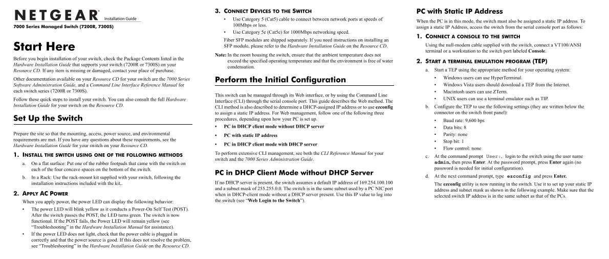 Netgear GSM7224R - ProSAFE 24-Port Gigabit L2 Managed Switch with Static Routing Installation Guide - Page 1