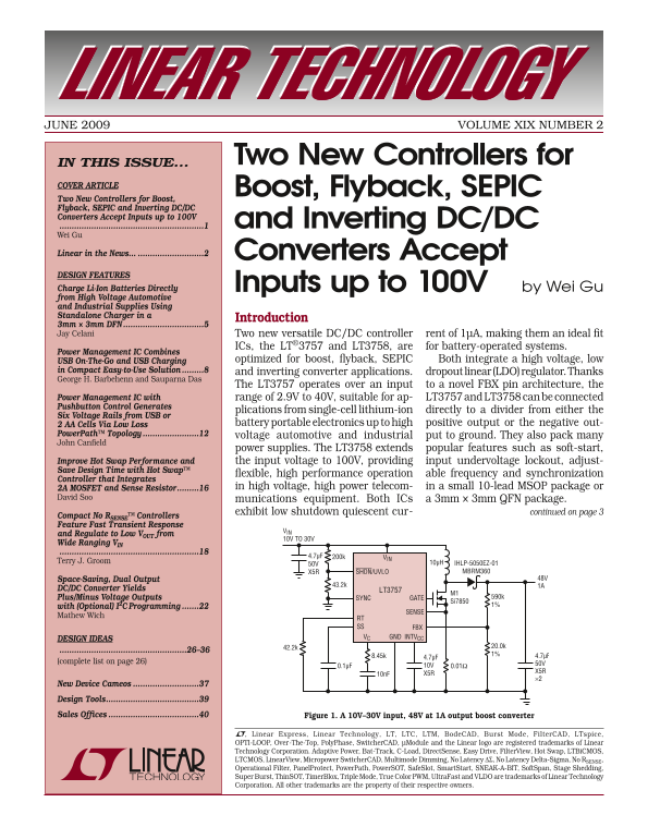 LINEAR LT3757 User Guide - Page 1