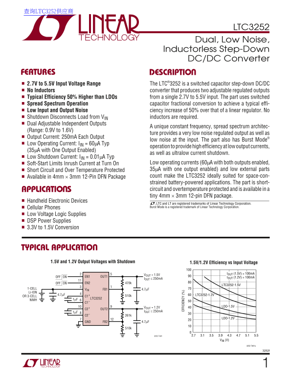 LINEAR LTC3252 Data Sheet Manual - Page 1