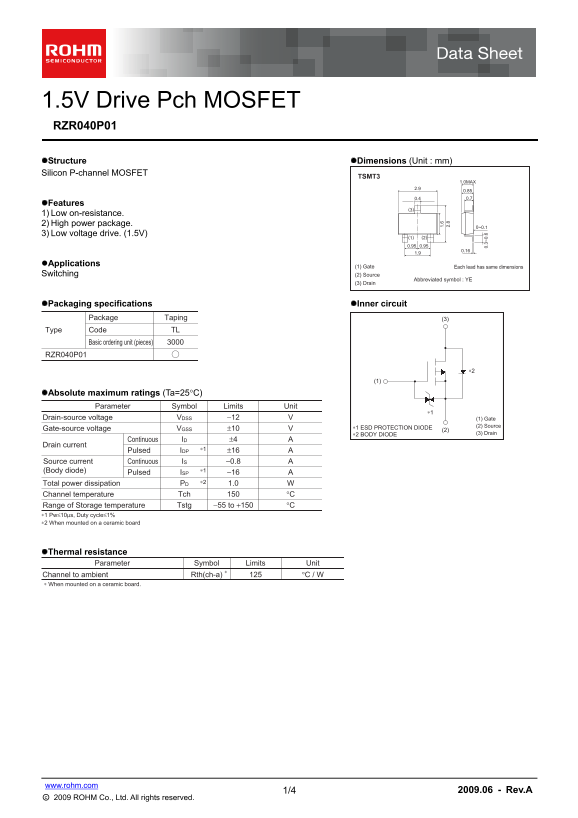 ROHM RZR040P01 User Guide - Page 1