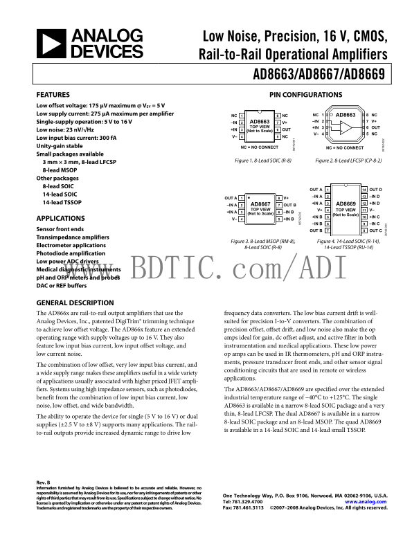 ANALOG DEVICES AD8667 Data Sheet - Page 1