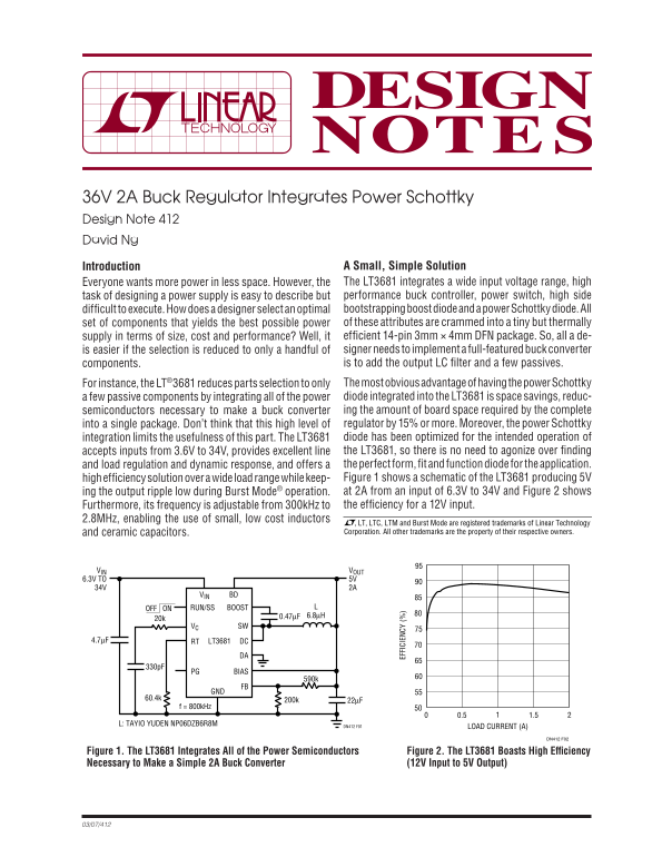 LINEAR dn412f Data Sheet - Page 1