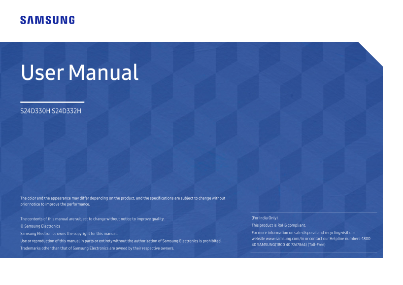 Samsung S24D332He LCD Monitor User Manual - Section 4 Product Description - Page 1
