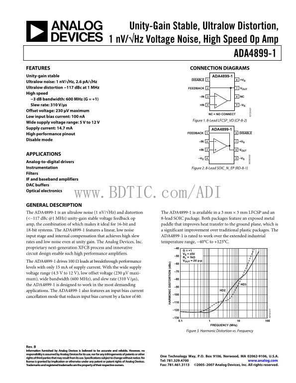 ANALOG DEVICES ADA4899-1 Data Sheet User Guide - Page 1