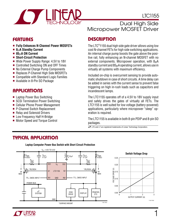 LINEAR TECHNOLOGY LTC1155 User's Manual - Page 1