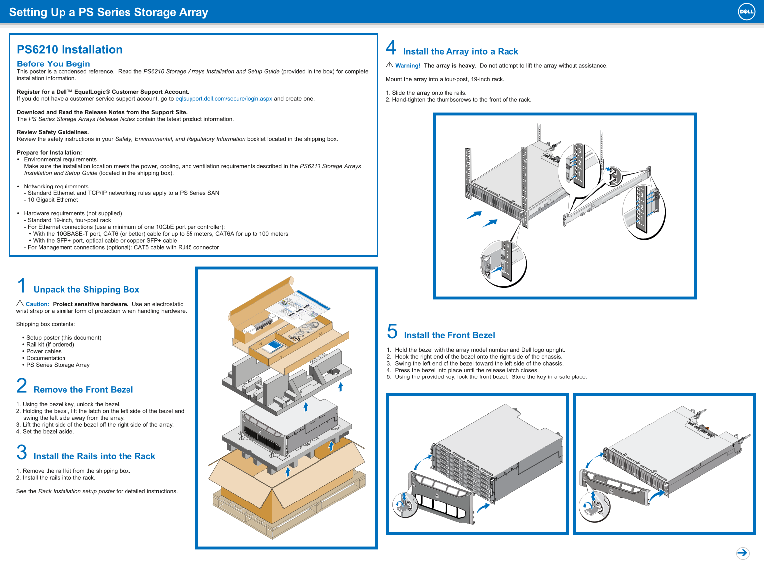 Dell EqualLogic PS6210 Setup Poster - Page 1