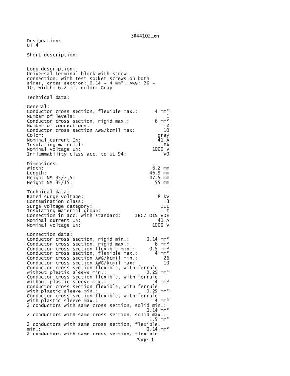 Phoenix Contact - 3044102_en Designation User Manual - Page 1