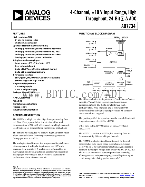 ANALOG DEVICES AD7734 Data Sheet - Page 1