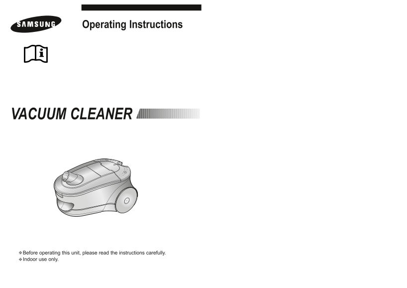 Samsung Smart Vacuum Cleaner SC7870 User Manual - Part 2 Product Guide - Page 1