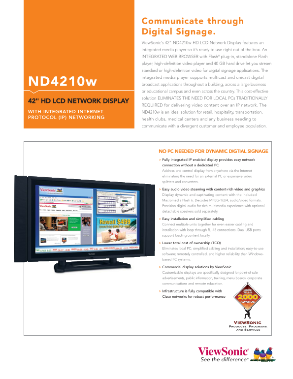 ViewSonic ND4210w User Guide and Manual - Page 1