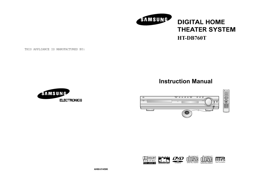 Samsung Home Cinema HT-DB760 User's Manual - Page 1