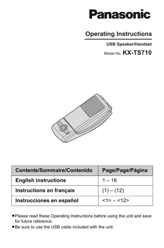 Panasonic KX-TS710 User Guide - Page 1